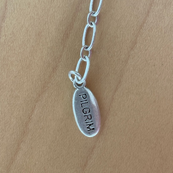 Pilgrim Statement Floral Necklace in Silver / Multi-Coloured with Crystal Leaves - Picture 5 of 7